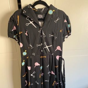 Black Printed Swing dress